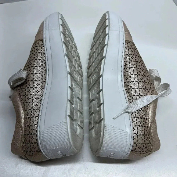 Callaghan Platform Sneakers Lace Up Shoes Laser Cut Floral Rose Gold Size 40 10 - Picture 6 of 10